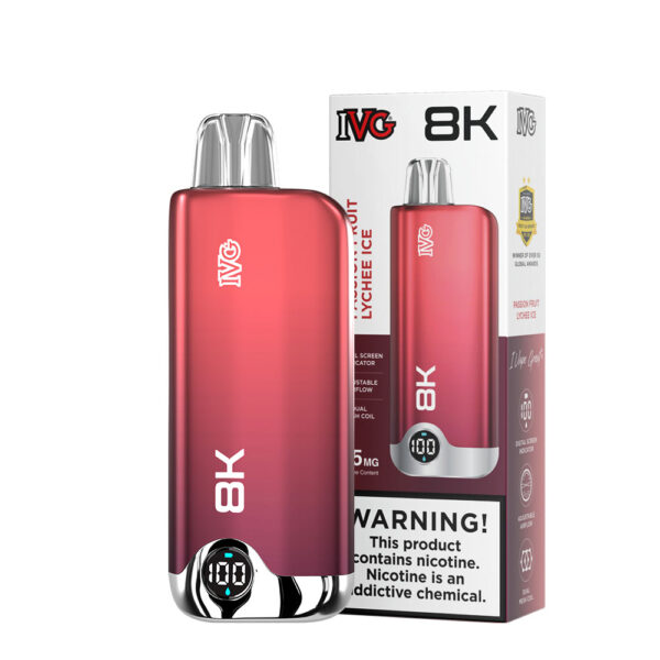 IVG 8K Disposable Vape Passion Fruit Lychee Ice 35mg