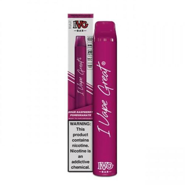 IVG Max Bar Disposable Sour Raspberry Pomegranate 3000 puff