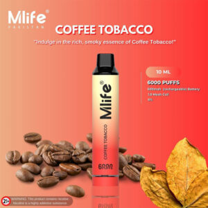 Mlife Disposable Vape - Coffee Tobacco 50mg 6000 Puffs